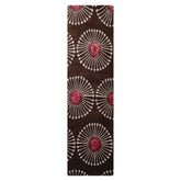 Runner Brown Pink White Color Hand Tufted Floral Wool and Faux Silk Transitional Oriental Rug